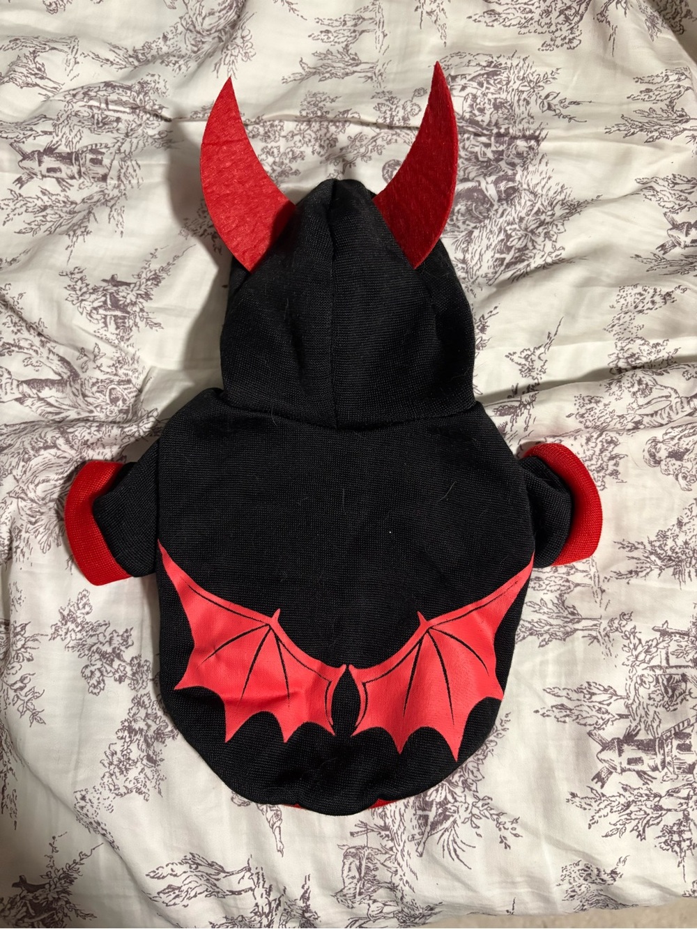 Black & Red Devil Wings Cat Costume Hoodie